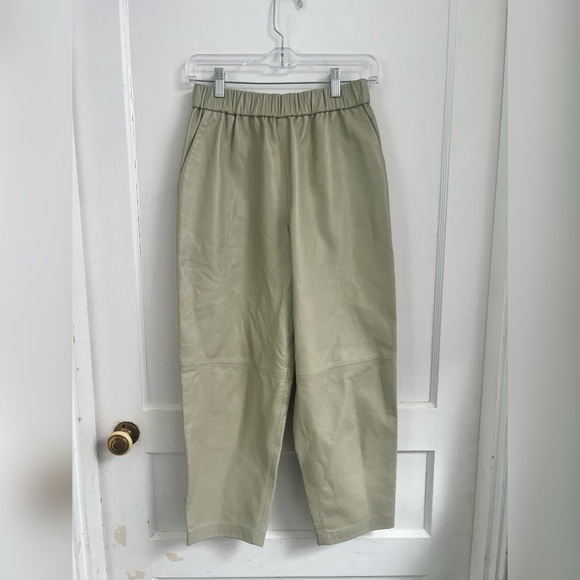 Dusan Leather Lambskin Trousers - Celadon Size XS $2099 LIKE NEW - Picture 1 of 4